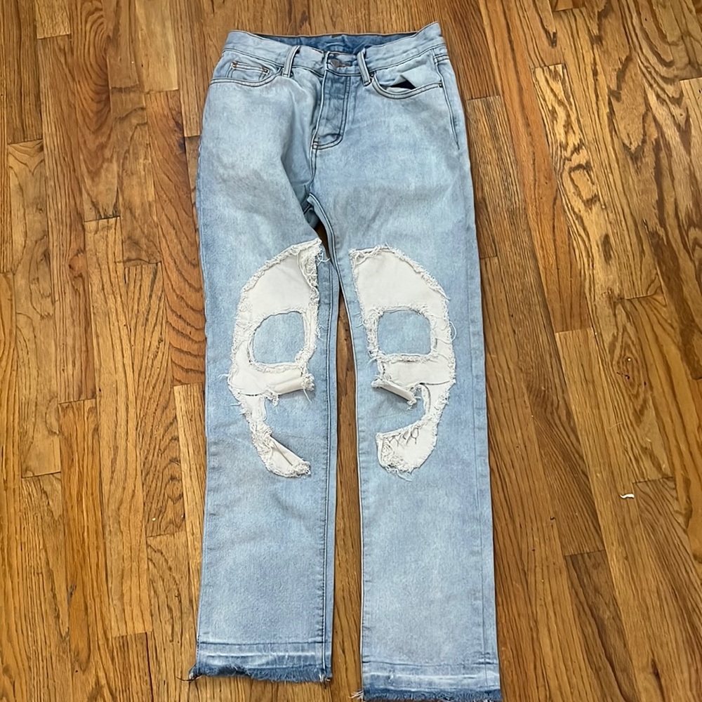 Mnmi Mens skull jeans for Halloween or punk Sz 30x30